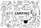 vector set of doodle camping, hand drawn,travel