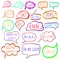 VECTOR set of drawn colorful vector speech and thought bubbles