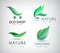 Vector set of eco logos, leaves, organic