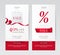 Vector Set of elegant vertical banners with paper shopping bag and red ribbons.