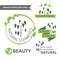 Vector set emblems of natural and organic cosmetics. Organic badges and labels