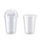 Vector set of empty clear disposable plastic cup,realistic 3d