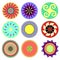 vector set of ethnic tribal design elements of american ornamental rosettes