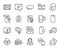 Vector set of Face search, Smartphone and Money loss line icons set. Vector