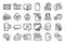 Vector set of Face search, Smartphone and Money loss line icons set. Vector