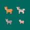 Vector set of farm animals. Cute collection of livestock illustrations. Isolated characters Cow, Donkey, Horse, Piglet in the flat