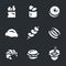 Vector Set of Fast Food Icons.