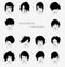 Vector set of female hair styles