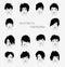 Vector set of female hair styles