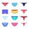 Vector set of female panties, underwear for women