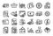 Vector set of Financial documents, Loan percent and Euro currency line icons set. Vector