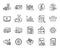 Vector set of Financial documents, Loan percent and Euro currency line icons set. Vector