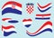 Vector set of flags of Croatia - national symbol