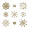 Vector set of flat abstract openwork snowflakes