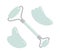 Vector set of flat face roller and gua sha