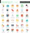 Vector set of flat Shopping and retail icons.