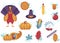 Vector set of flat thanksgiving symbols isolated