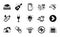 Vector set of Flight mode, Energy and Alarm sound icons simple set. Vector