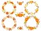 Vector set of floral autumn wreaths  and bouquets