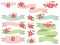 Vector Set of Floral Pastel Ribbons