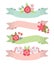 Vector Set of Floral Pastel Ribbons