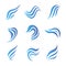 Vector set of flow water blue icons