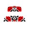 Vector set of folk Ukrainian symbol. Ukrainian national ornament. Traditional black and red Ukrainian embroidery