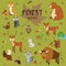 Vector set Forest animals.