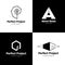 Vector set of four modern minimalistic interior design studio logos. Black and white creative logotypes
