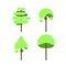 vector set of four spring trees on a white background