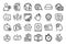Vector set of Freezing timer, Internet search and Friends chat line icons set. Vector