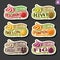 Vector set of fruit Ice Cream labels