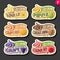 Vector set of fruit Ice Cream labels