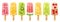 Vector set of Fruit Popsicle