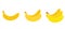 Vector Set of fruits - a banana, couple of bananas, a bunch of bananas - color icons on white background images