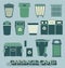 Vector Set: Garbage and Recycling Cans