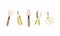 Vector set of garden tools. Shears, pruners, spade, pitchfork, garden shears. Garden tools isolated on a white