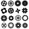 Vector set of gear icons