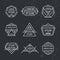 Vector set of geometric line hipster logos, icons, badges .