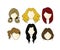 Vector Set girl\'s Hairstyle