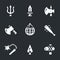 Vector Set of Gladiator weapon Icons.