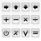 Vector Set of Glass Square Calculator Buttons