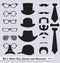 Vector Set: Glasses, Mustaches, Hats and Ties