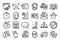 Vector set of Global business, Touchscreen gesture and Ssd line icons set. Vector