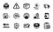 Vector set of Global engineering, Construction building and Warning icons simple set. Vector