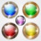 Vector set of glossy colorful round buttons with