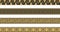Vector set of gold and black native american ornamental seamless borders.