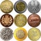 vector Set gold and silver coins