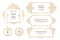 Vector set with golden frames, vignettes in Victorian style.