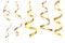 Vector set of golden ribbon serpentine on a transparent background